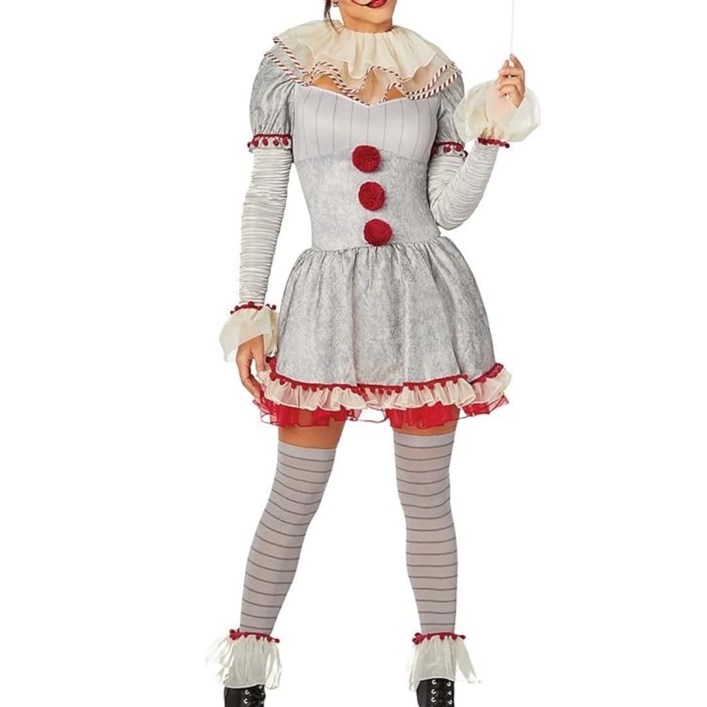 Pennywise grey and Red Clown Costume Dress